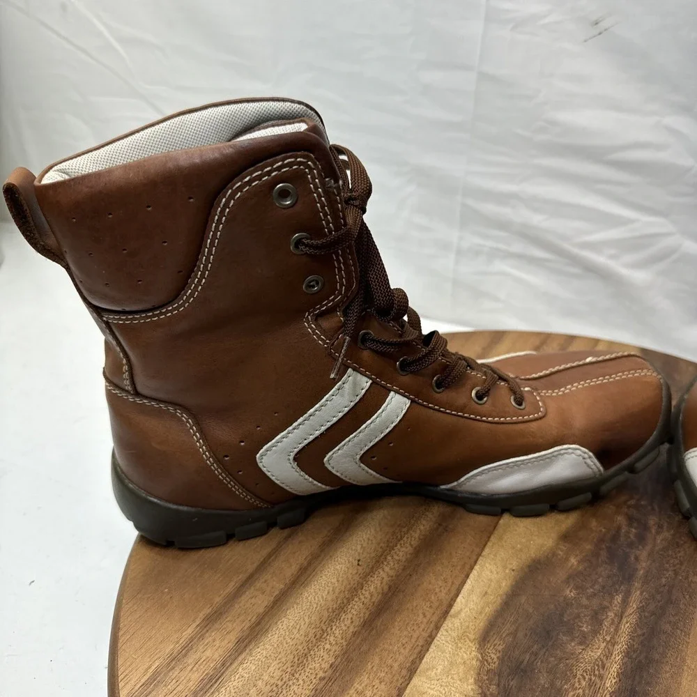 GBX Leather Ankle Boot Men's 10 M Dress Shoes‎ Brown Casual Lace Up 146914-9